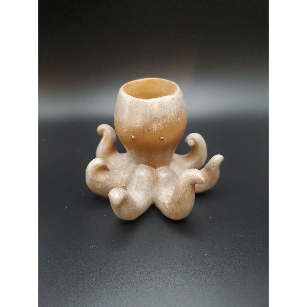Clay Octopus Votive Candle Holder.‎ 3.25" Tall X 3.5" Wide Decor Beach House Sea